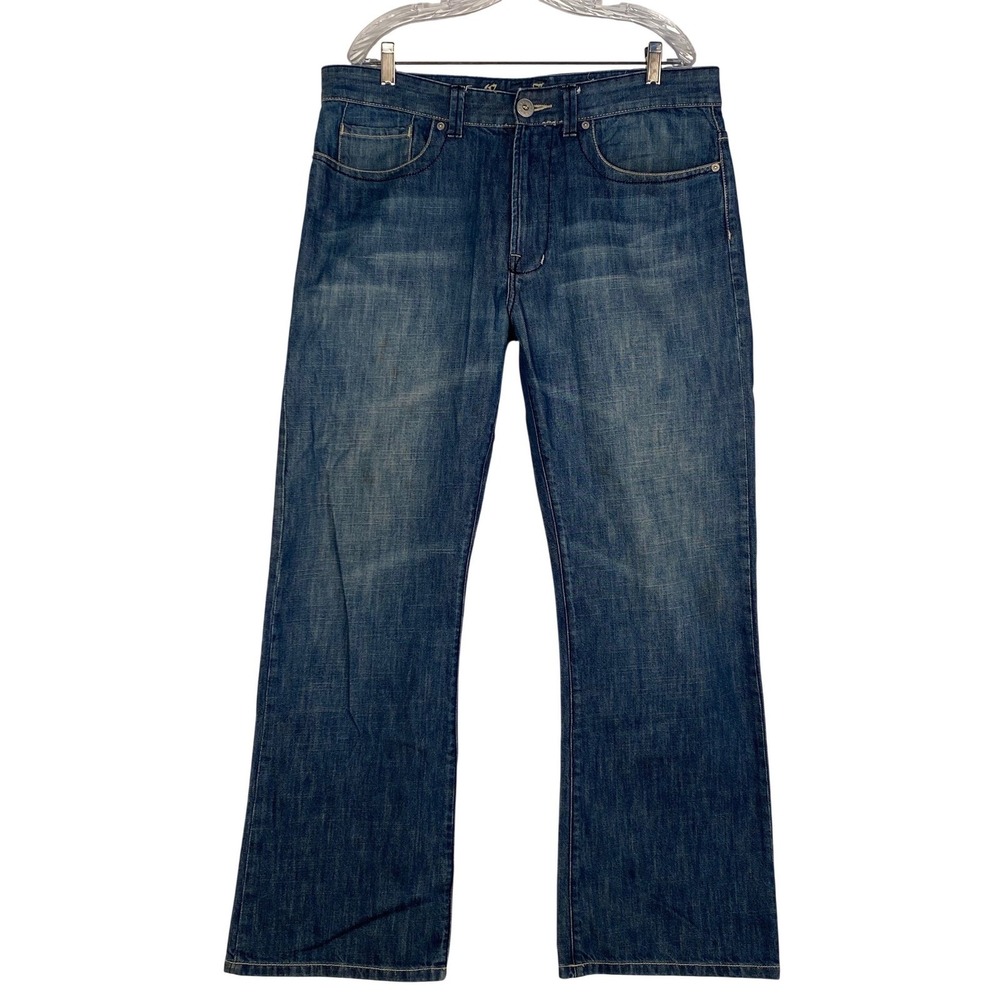 Guess Jeans Mens 36x32 Blue Wash‎ Bootcut Denim Pants RN 62136 CA20625